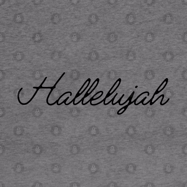 Hallelujah! Typography Black by ebayson74@gmail.com